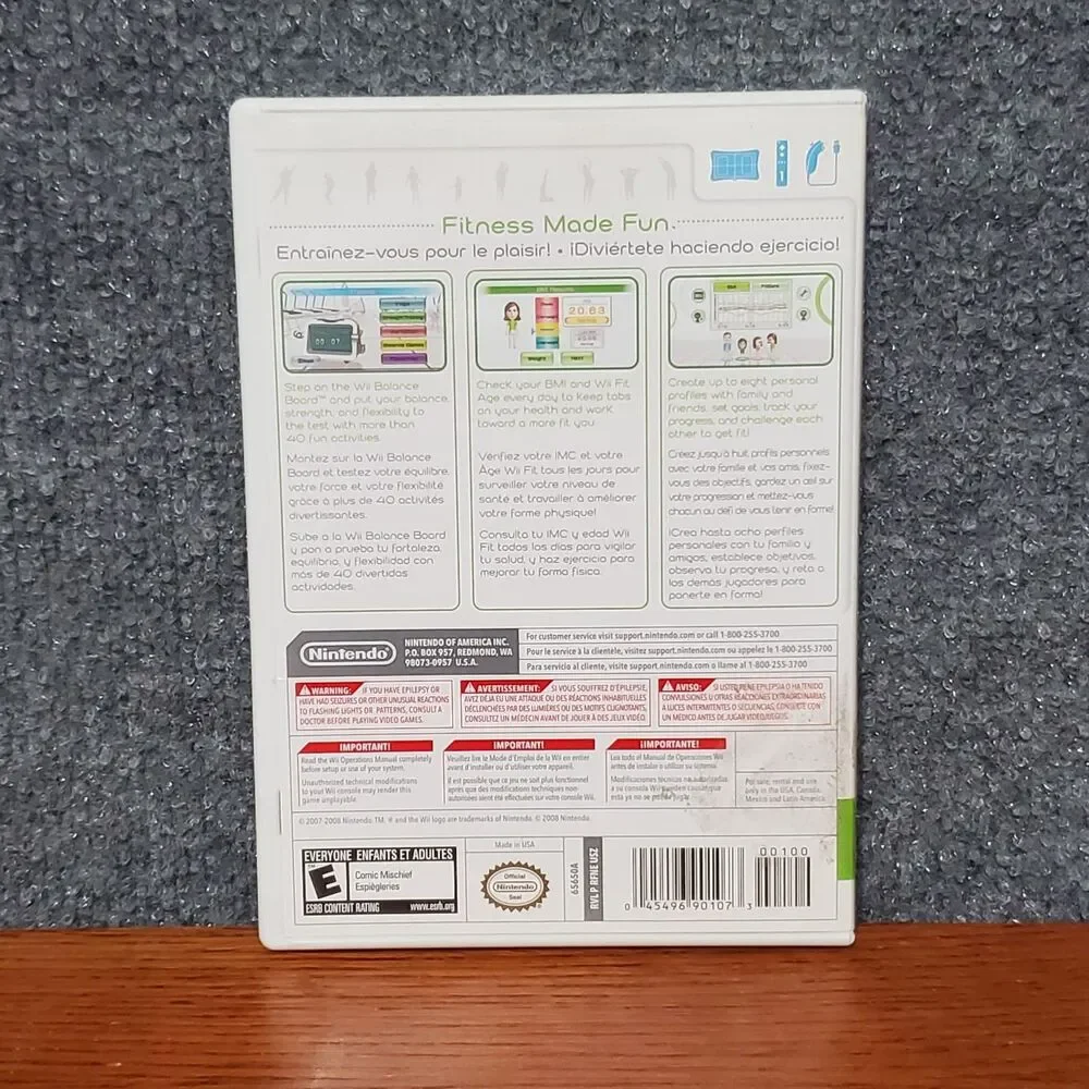 Wii Fit (Nintendo Wii, 2008) Complete With Manual And Case Working Workout Game